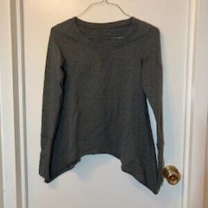 LULULEMON grey long sleeve top shark bite sides - size 0